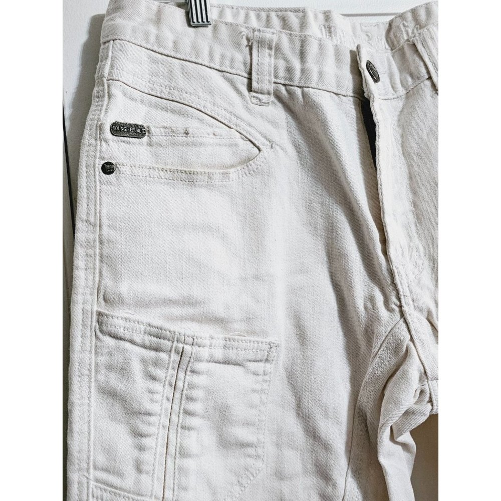 Young Republic Moto Jeans size 34 Men's biker utility jeans white - Picture 15 of 16
